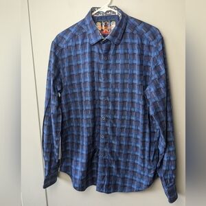 ROBERT GRAHAM Long Sleeve Men Casual Button Down Shirt Size Medium 100% Cotton